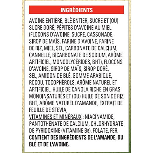 Oatmeal Crisp Maple Nut Flavour, Cereal, 460g/16oz Ingredients in French