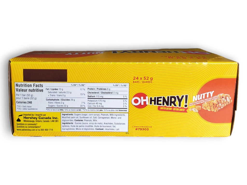 Hershey Oh Henry Nutty Bars, 24 x 52g/1.8 oz. Bars