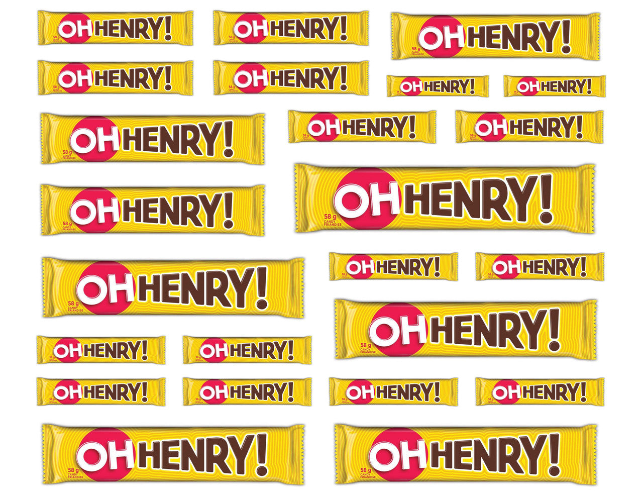 OH HENRY! Chocolatey Candy Bars, 24x58g