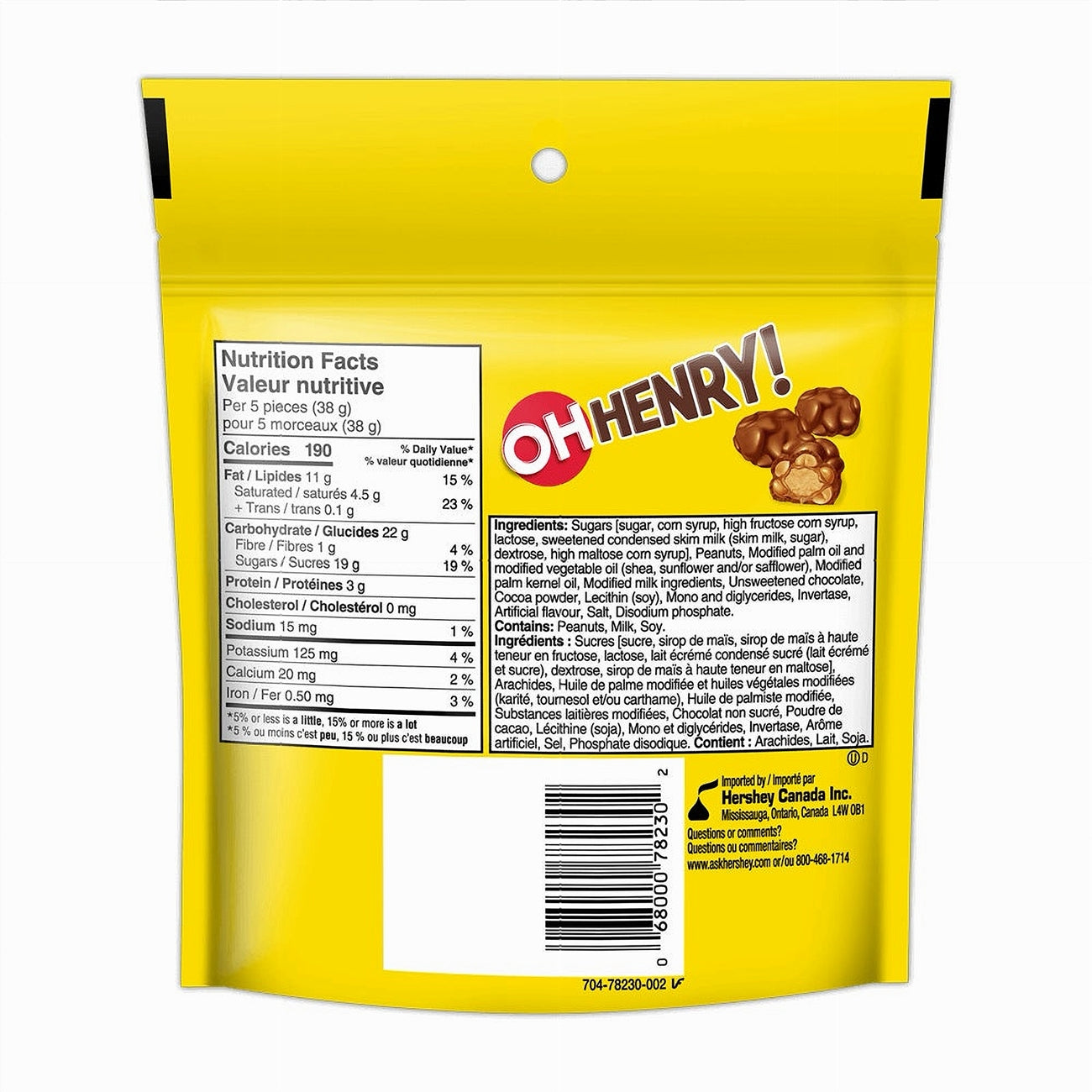 Oh Henry Chocolate Bites, Chocolate Peanut Candy - 200g/7.05 oz