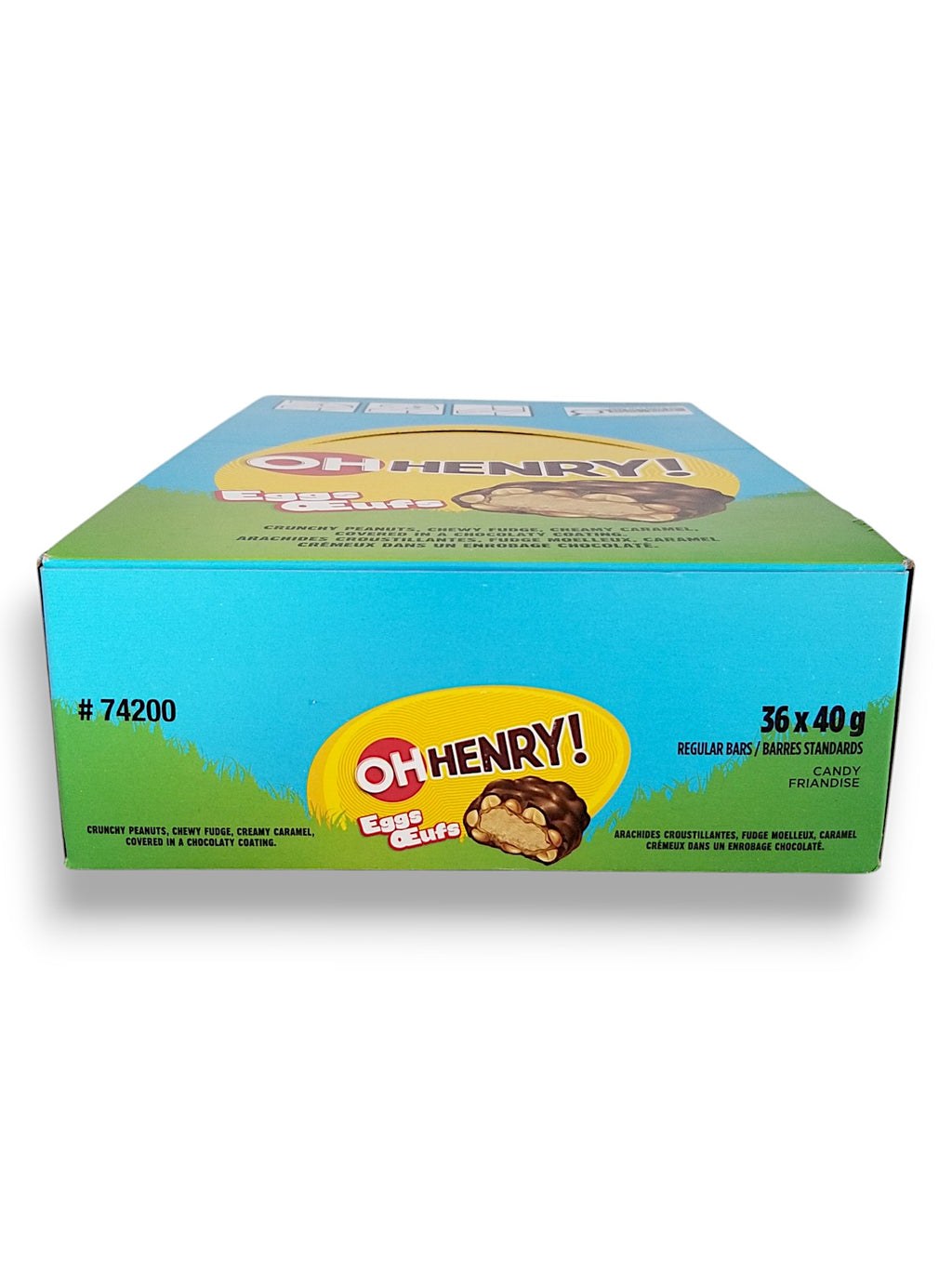 OH HENRY! Ester Eggs Milk Chocolate Bars, 36x40g, 1.44kg/3.2 lbs. - Front Of Box