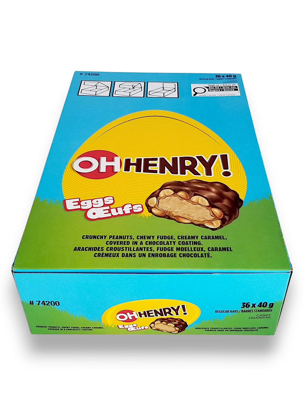 OH HENRY! Ester Eggs Milk Chocolate Bars, 36x40g, 1.44kg/3.2 lbs. - Top Of Box