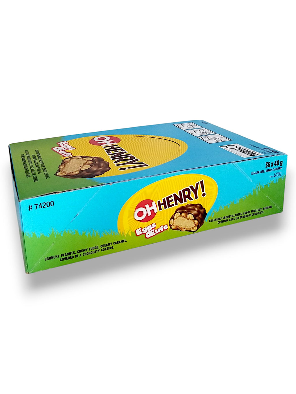 OH HENRY! Ester Eggs Milk Chocolate Bars, 36x40g, 1.44kg/3.2 lbs. - Right ide Of Box