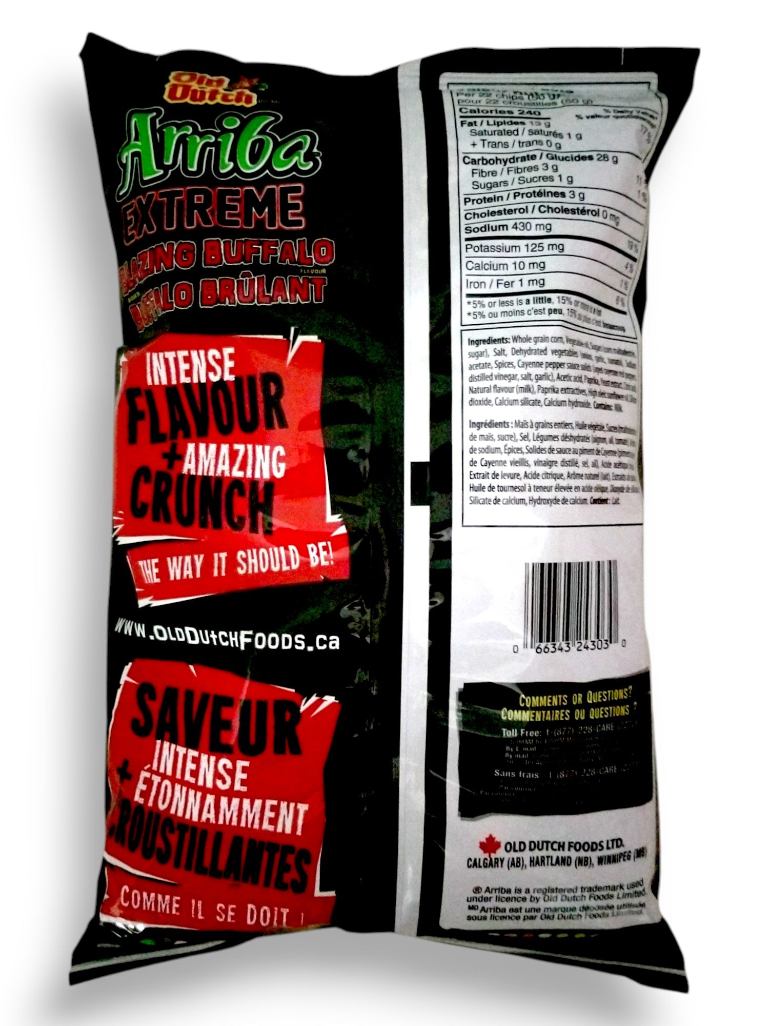 Old Dutch Arriba EXTREM Blazing Buffalo Tortilla Chips, 235g/8.3 oz