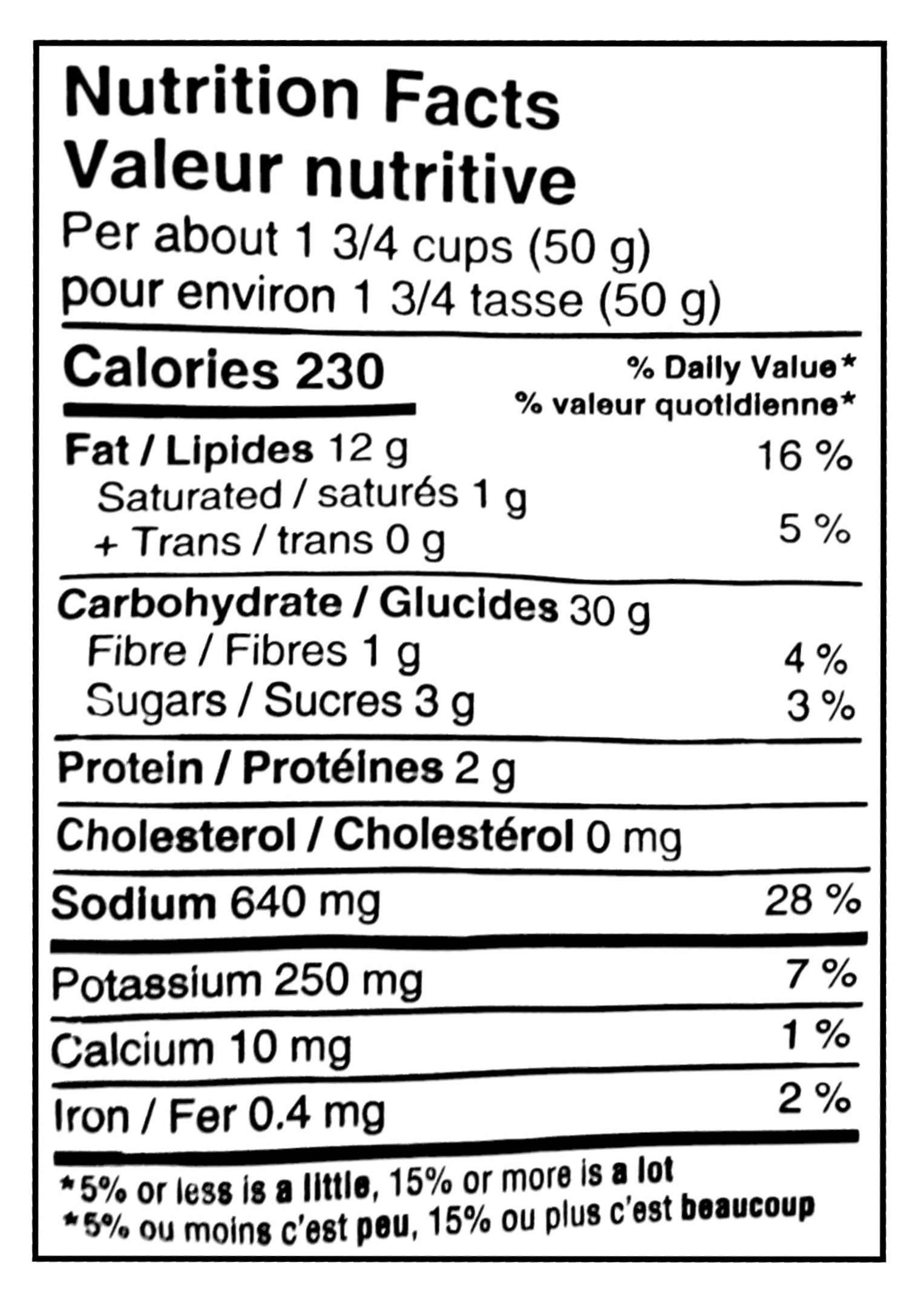 Old Dutch Rip-L All Dressed Veggie Chips, 200g/7.1 oz - Nutrition Facts