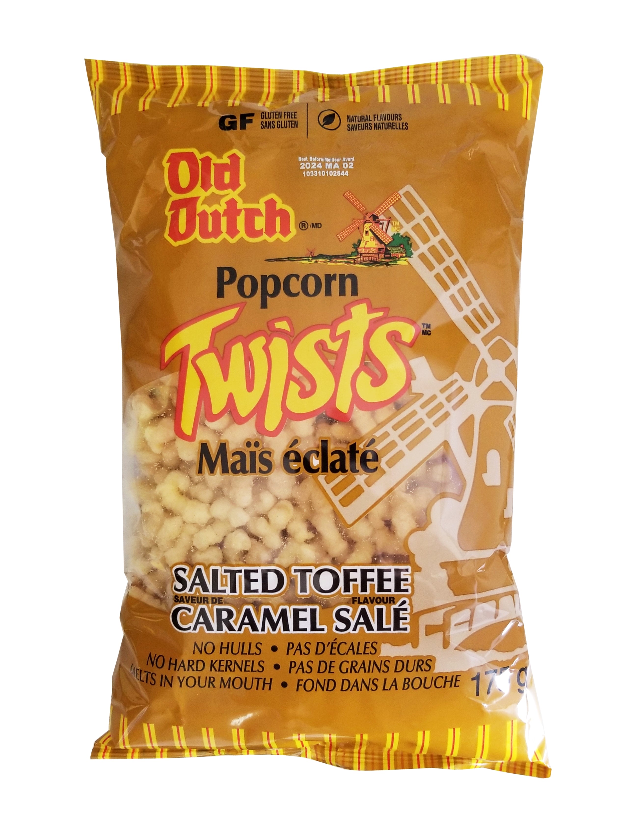 Old Dutch Popcorn Twists, Salted Toffee Flavored, 175g/6 oz