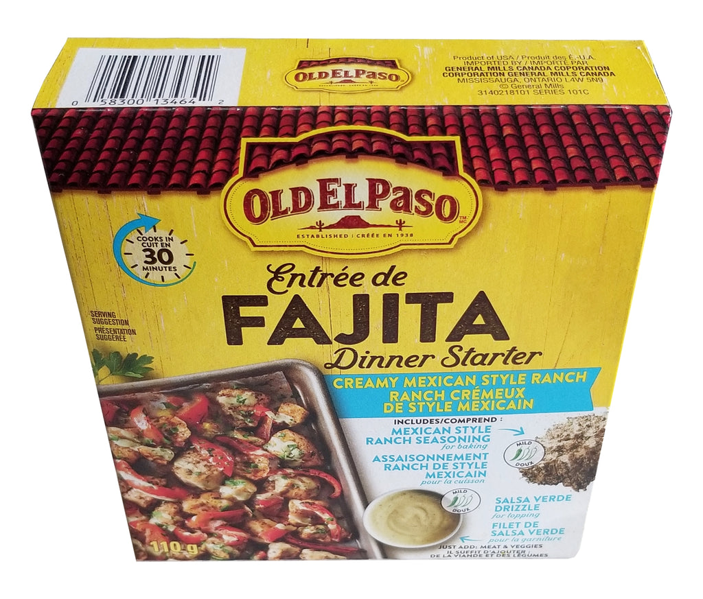 Old El Paso Fajita Dinner Starter, Creamy Mexican Style Ranch, 110g/3.8 oz. Box {Imported from Canada}