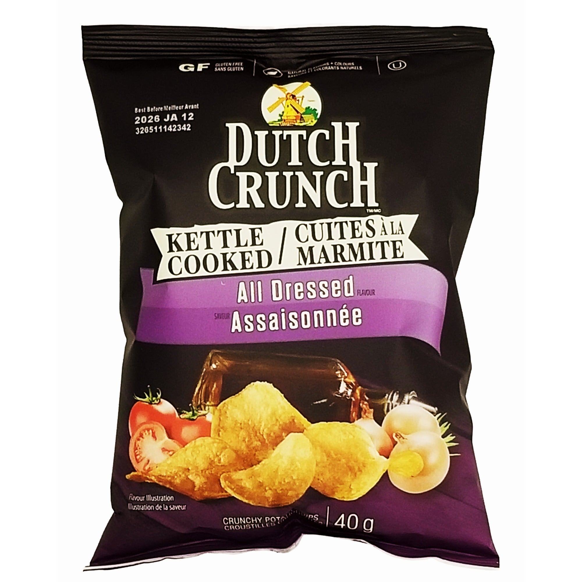Dutch Crunch Kettle Cooked All Dressed Potato Chips, 40g/1.4 oz