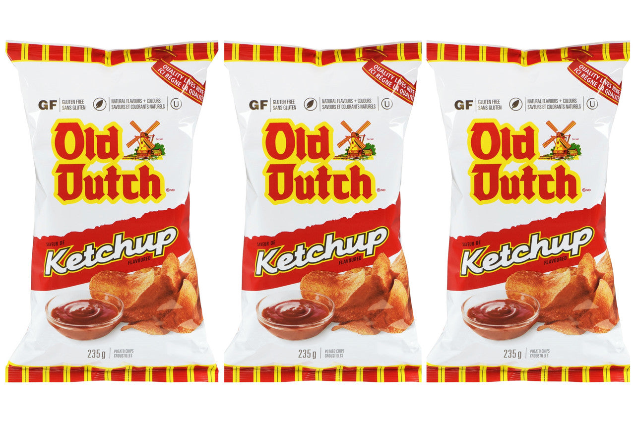 Old Dutch Ketchup Flavour Chips [3 Large Bags] {Imported from Canada}