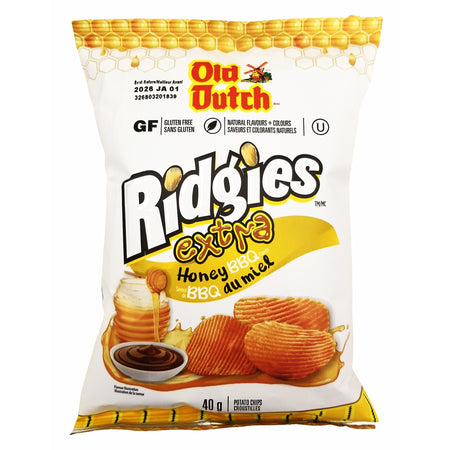 Old Dutch Ridgies Extra Honey BBQ Potato Chips - 40g/1.4 oz