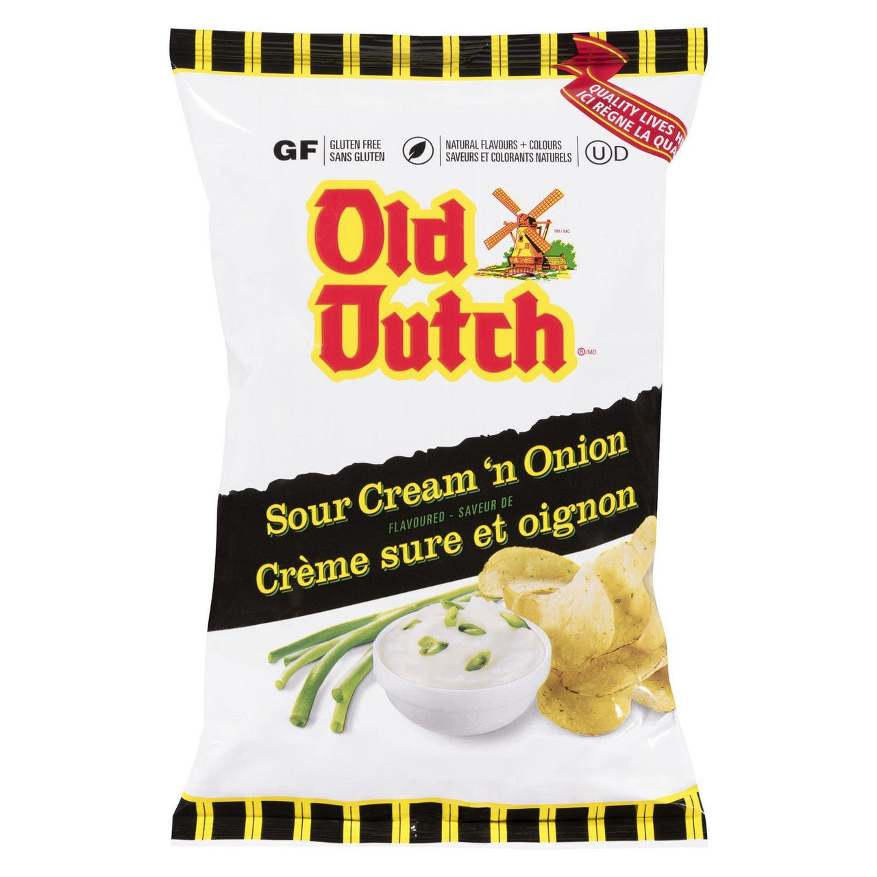 Old Dutch Sour Cream 'n Onion Potato Chips, 40g/1.4 oz., (12 Pack) {Imported from Canada}