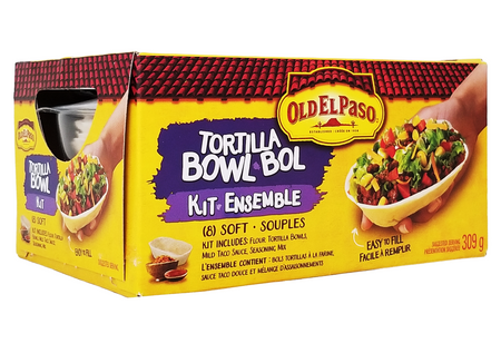 Old El Paso Tortilla Bowl Kit packaging on a white background