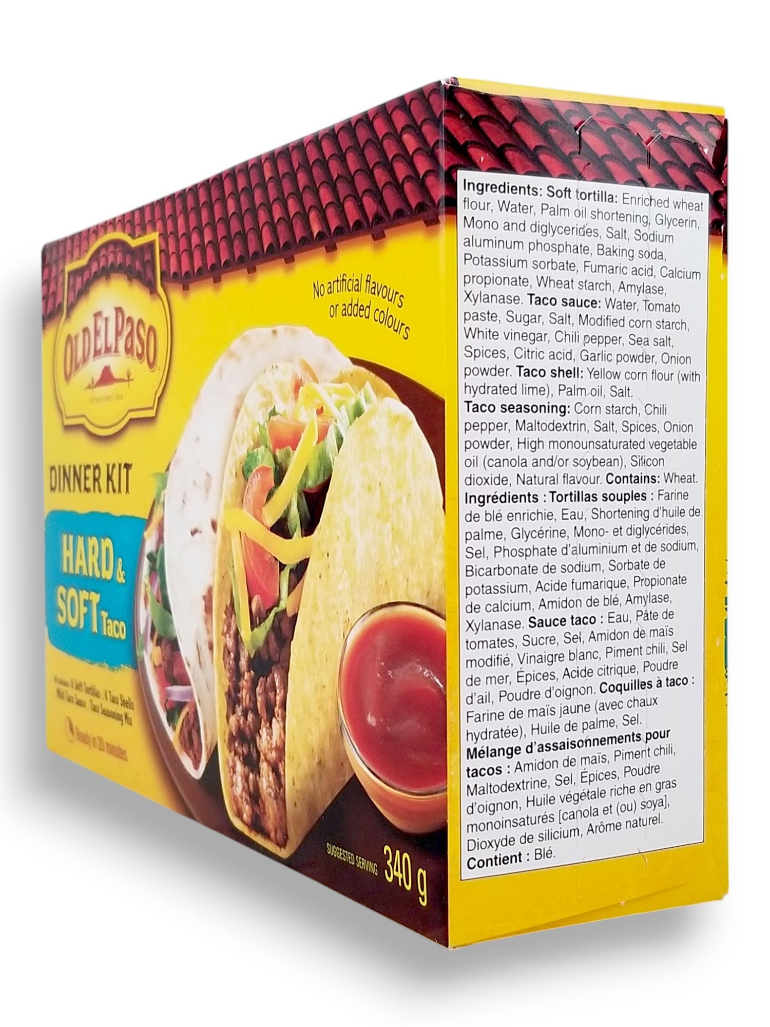 Old El Paso Hard and Soft Taco Kit, 12ct, 340g - Left Side