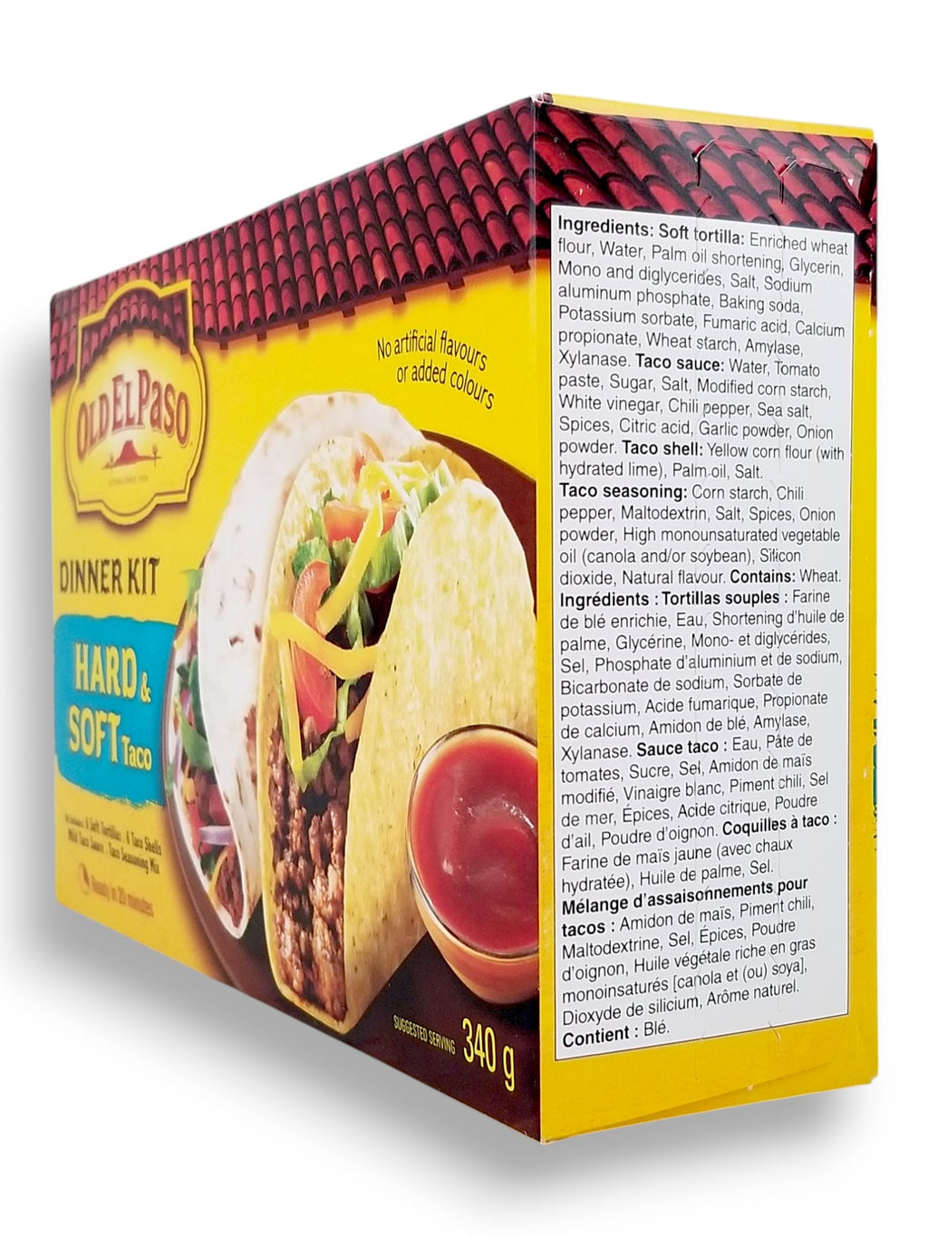 Old El Paso Hard and Soft Taco Kit, 12ct, 340g - Left Side