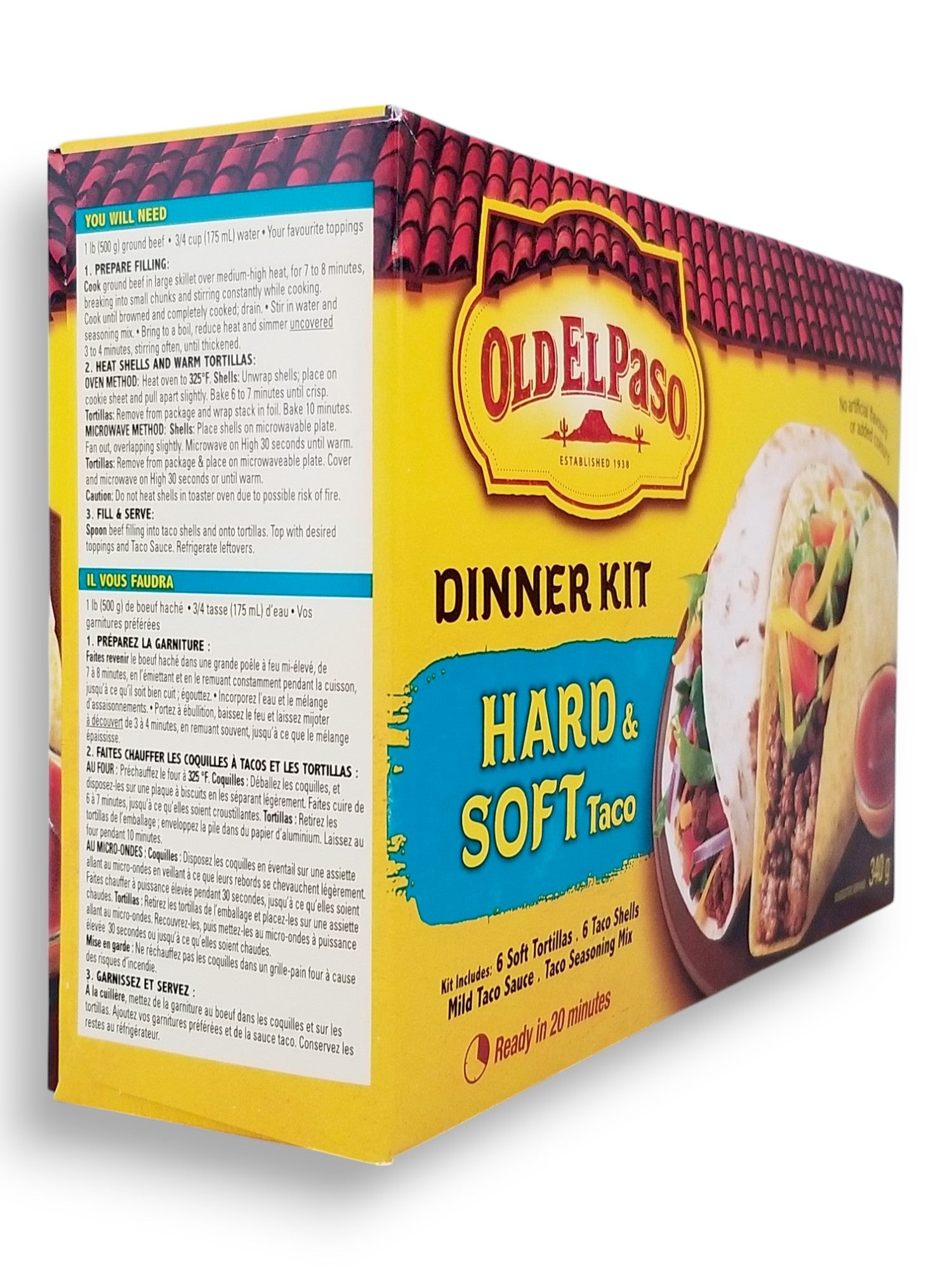 Old El Paso Hard and Soft Taco Kit, 12ct, 340g - Right Side