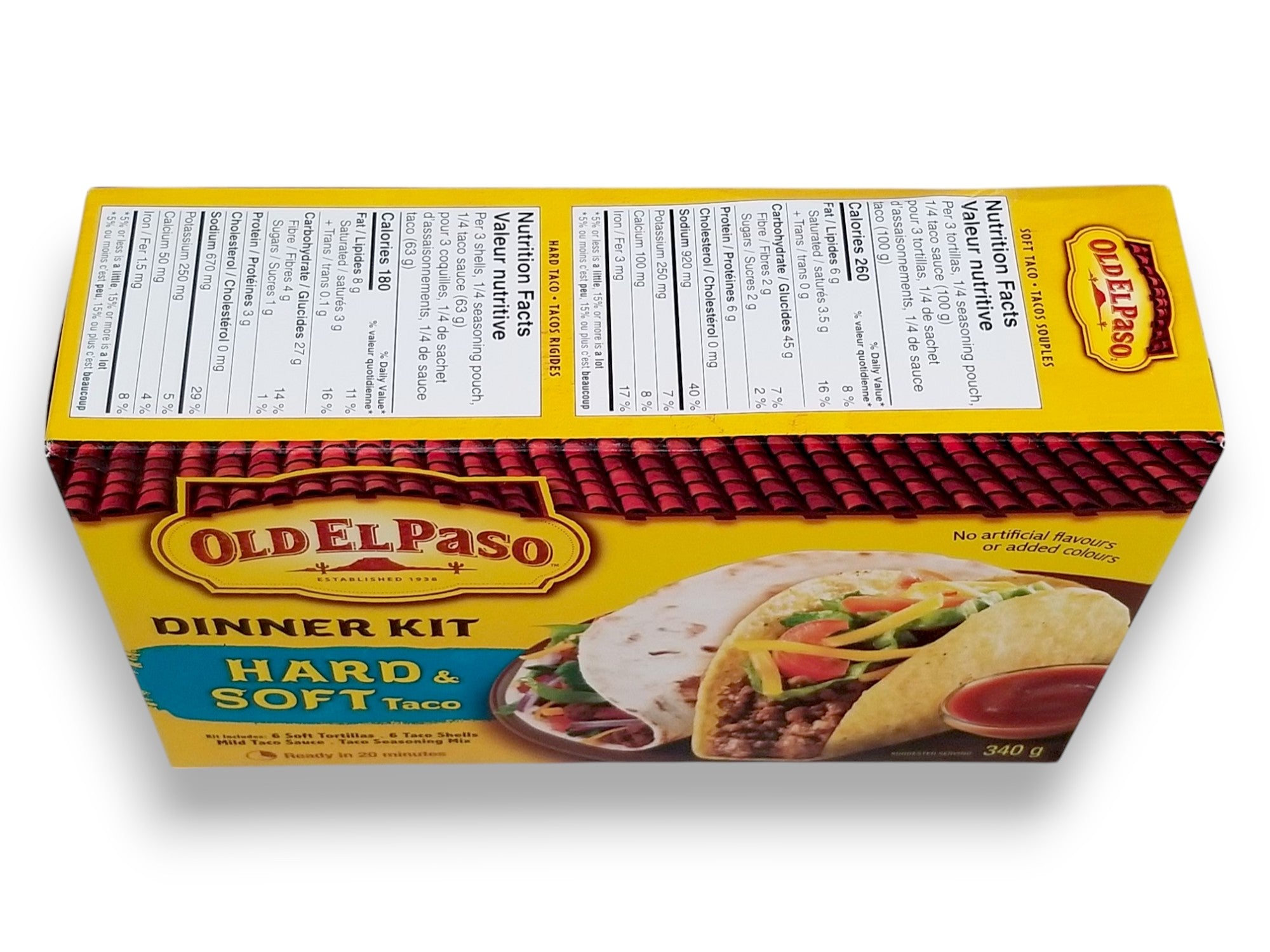Old El Paso Hard and Soft Taco Kit, 12ct, 340g - Top