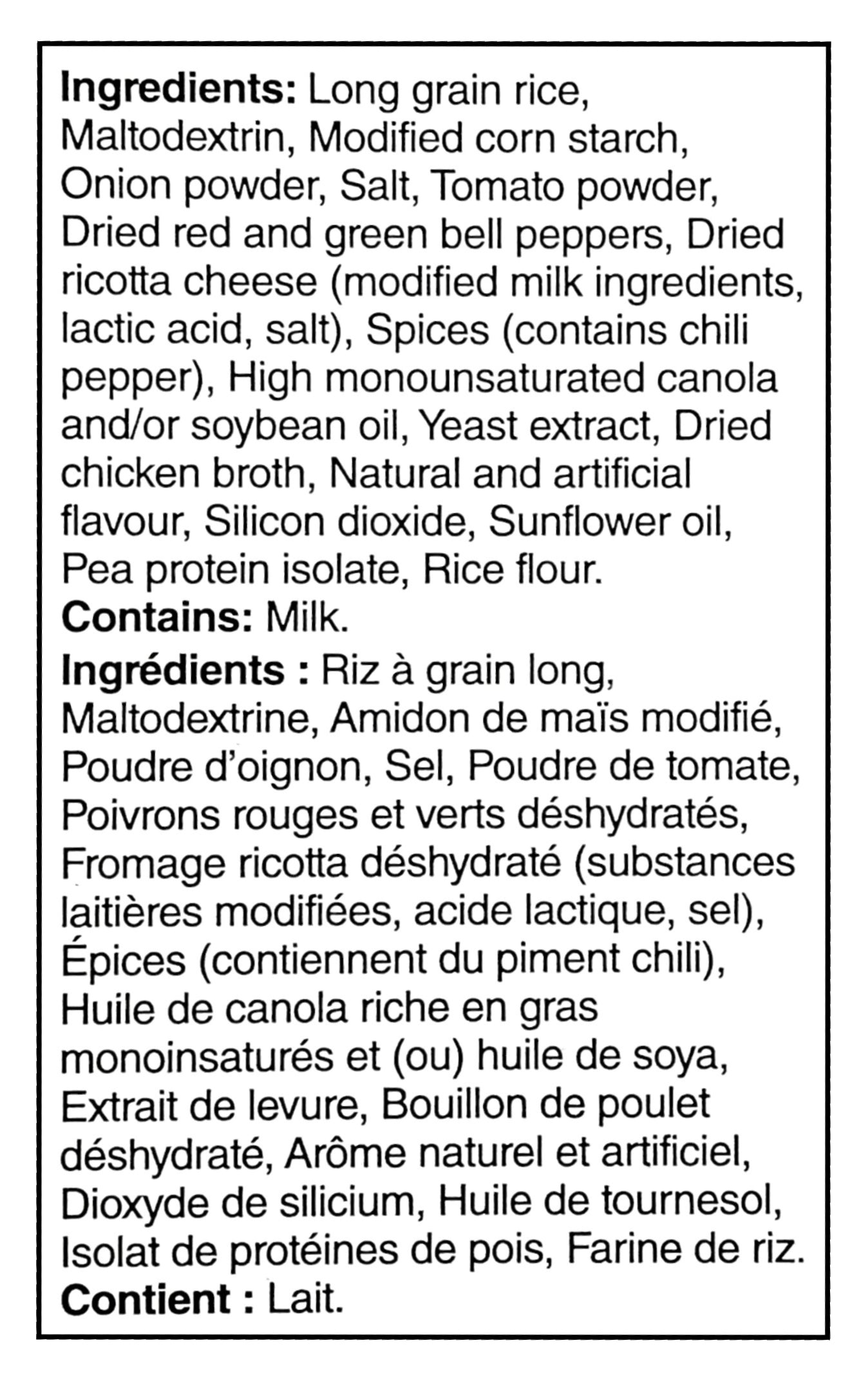 Old El Paso Mexican Rice, 215g/7.6 oz - Ingredients 