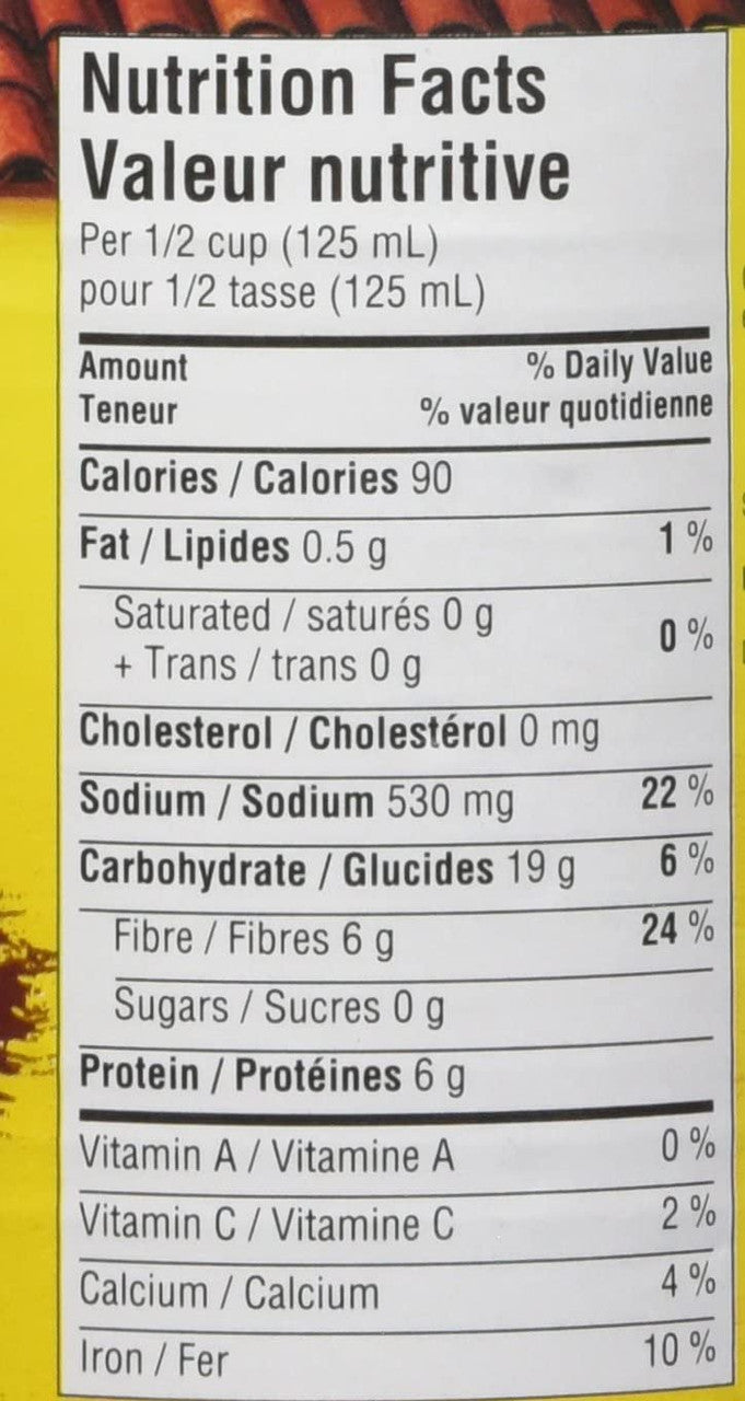 Old El Paso Refried Beans – 398ml (14 fl.oz) Nutrition