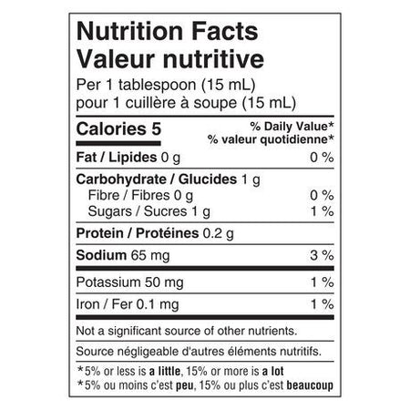 Old El Paso Taco Mild Sauce 243ml/9 fl. oz., Bottle Nutritional Facts Label