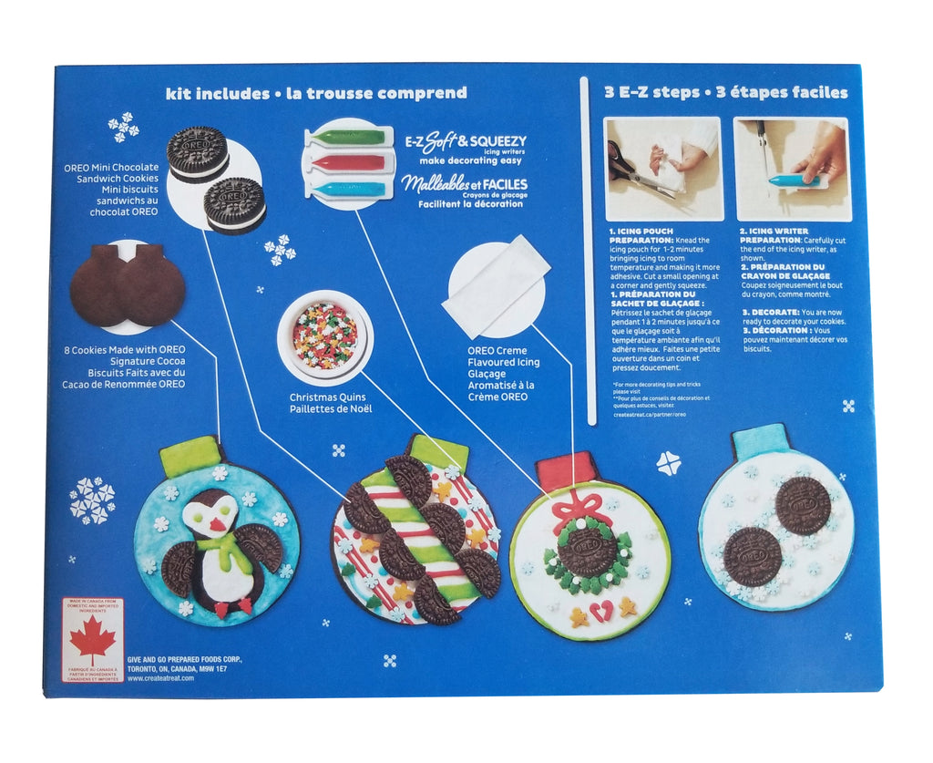 Oreo Decorate your Own Holiday Cookie Kit, 8 Cookies, 322g/11.3 oz. Box {Imported from Canada}