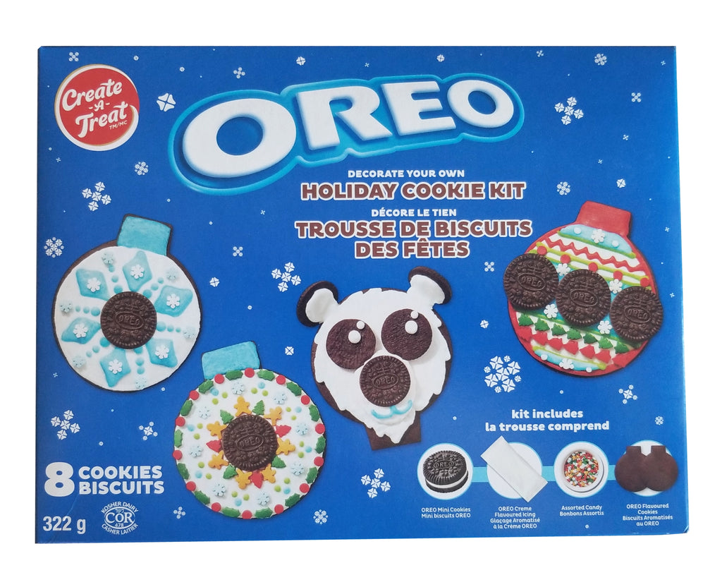 Oreo Decorate your Own Holiday Cookie Kit, 8 Cookies, 322g/11.3 oz. Box {Imported from Canada}