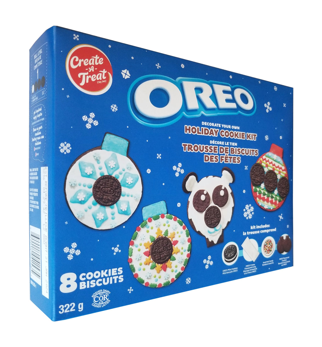 Oreo Decorate your Own Holiday Cookie Kit, 8 Cookies, 322g/11.3 oz. Box {Imported from Canada}