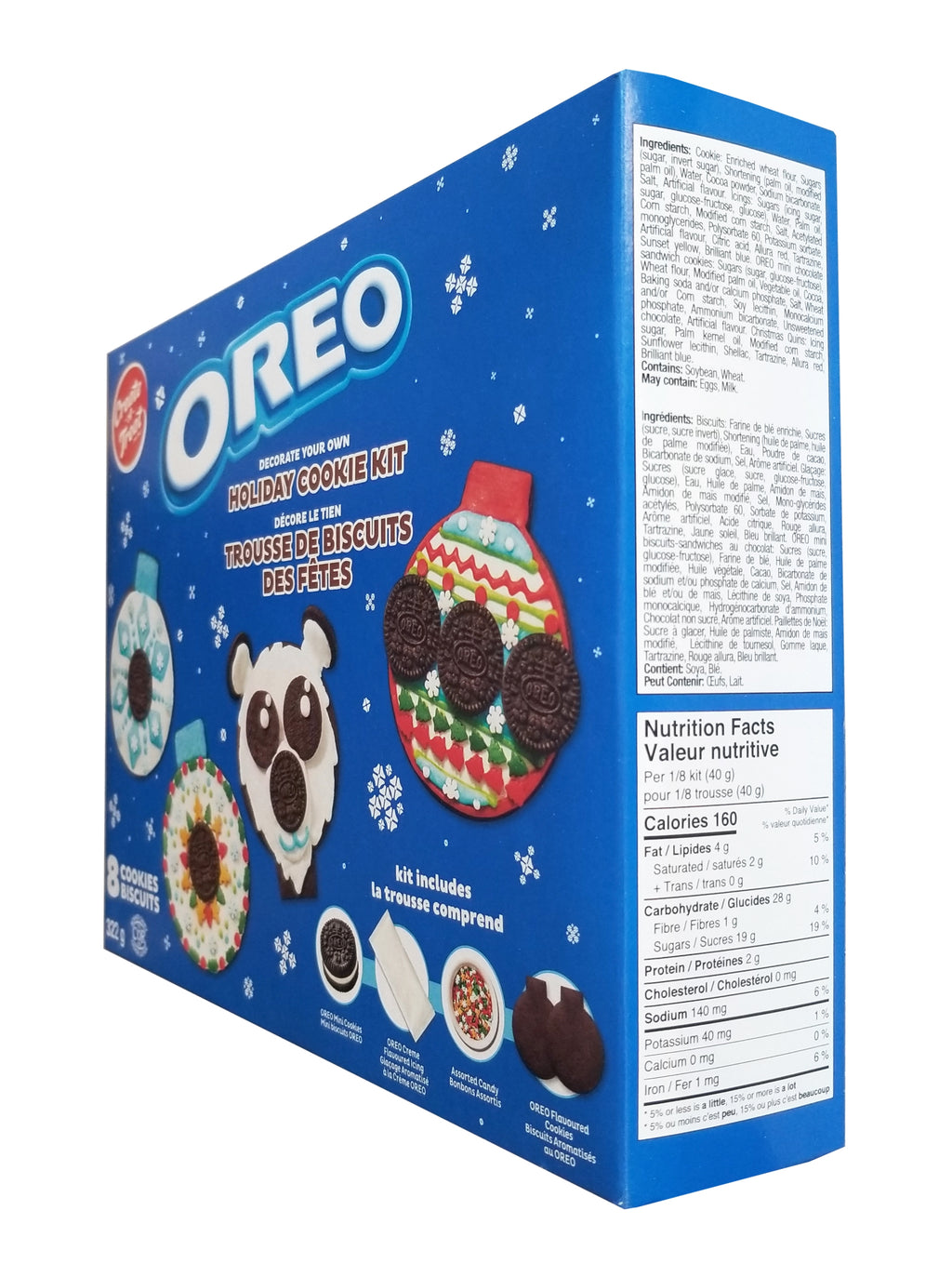 Oreo Decorate your Own Holiday Cookie Kit, 8 Cookies, 322g/11.3 oz. Box {Imported from Canada}