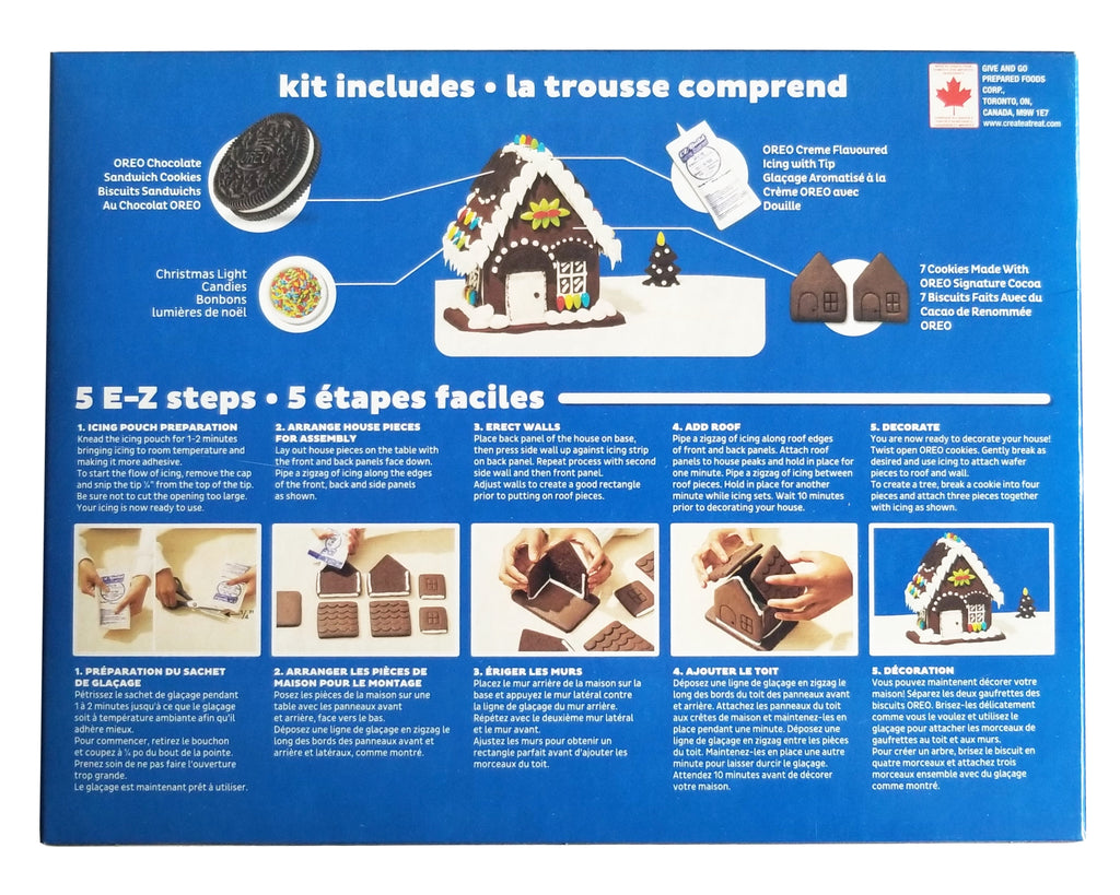 Oreo House Cookie Kit, Christmas Gingerbread House Variation, 431g/15 oz