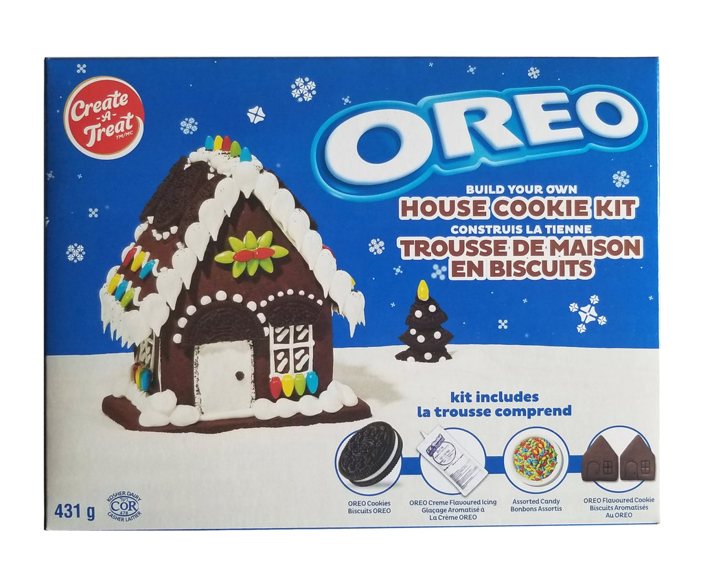 Oreo House Cookie Kit, Christmas Gingerbread House Variation, 431g/15 oz