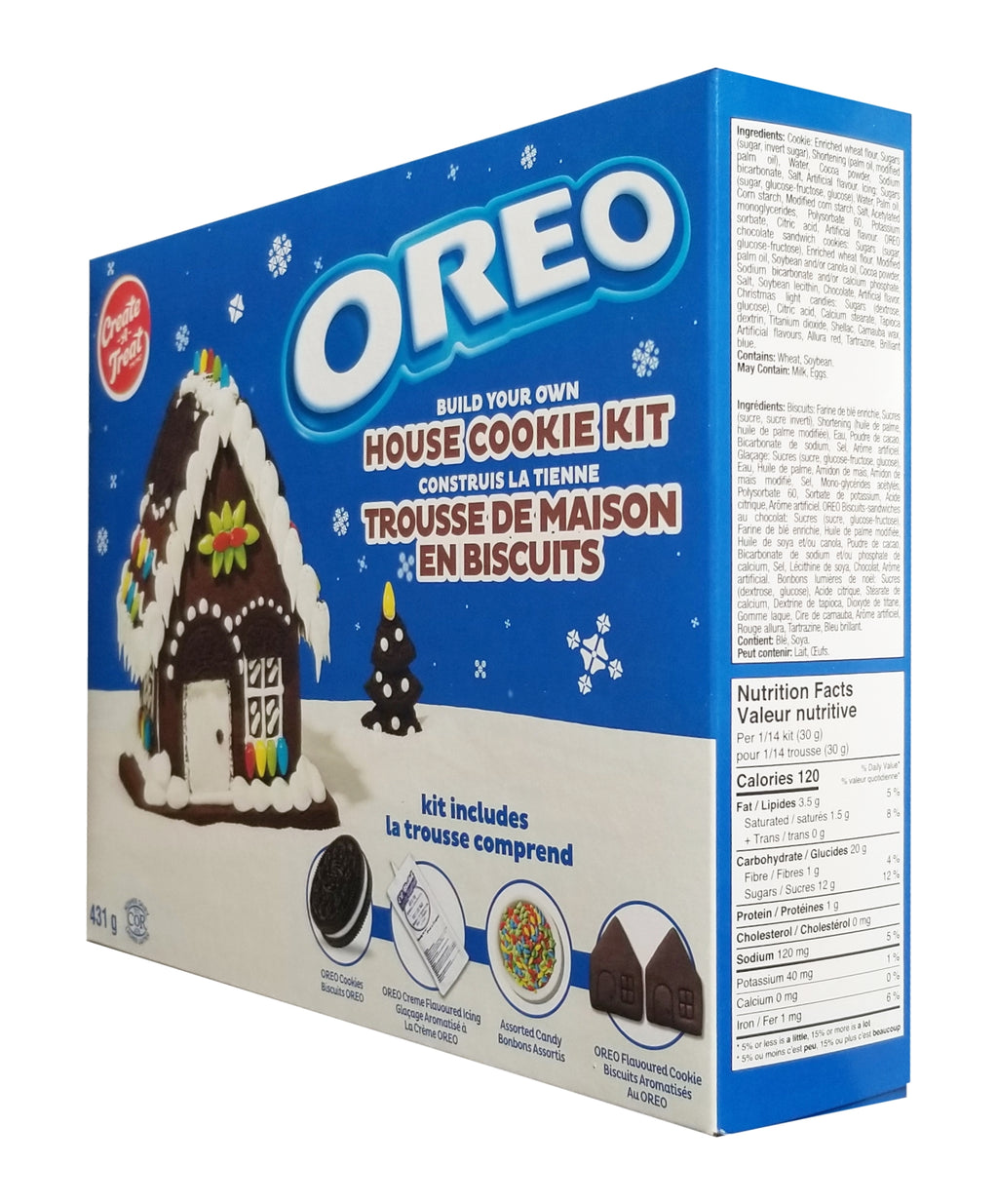 Oreo House Cookie Kit, Christmas Gingerbread House Variation, 431g/15 oz