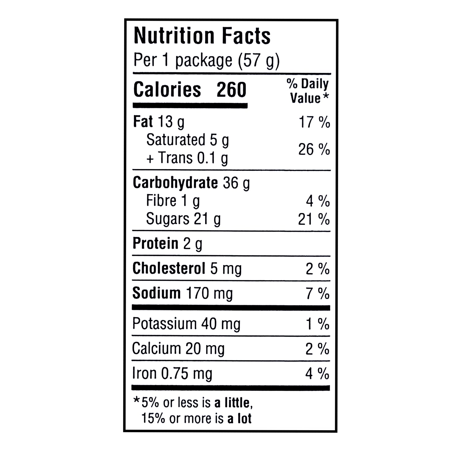 Nutrition facts label for Oreo Golden CAKESTERS, Soft Baked Sandwich Cakes 5x57g on a white background