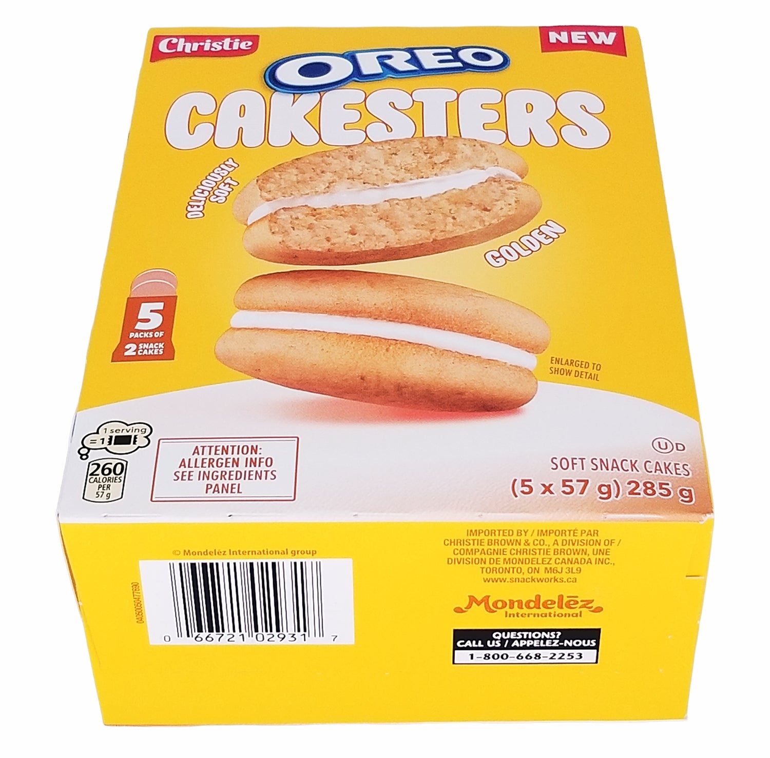 Box of Christie Oreo Cakesters soft snack cakes on a white background