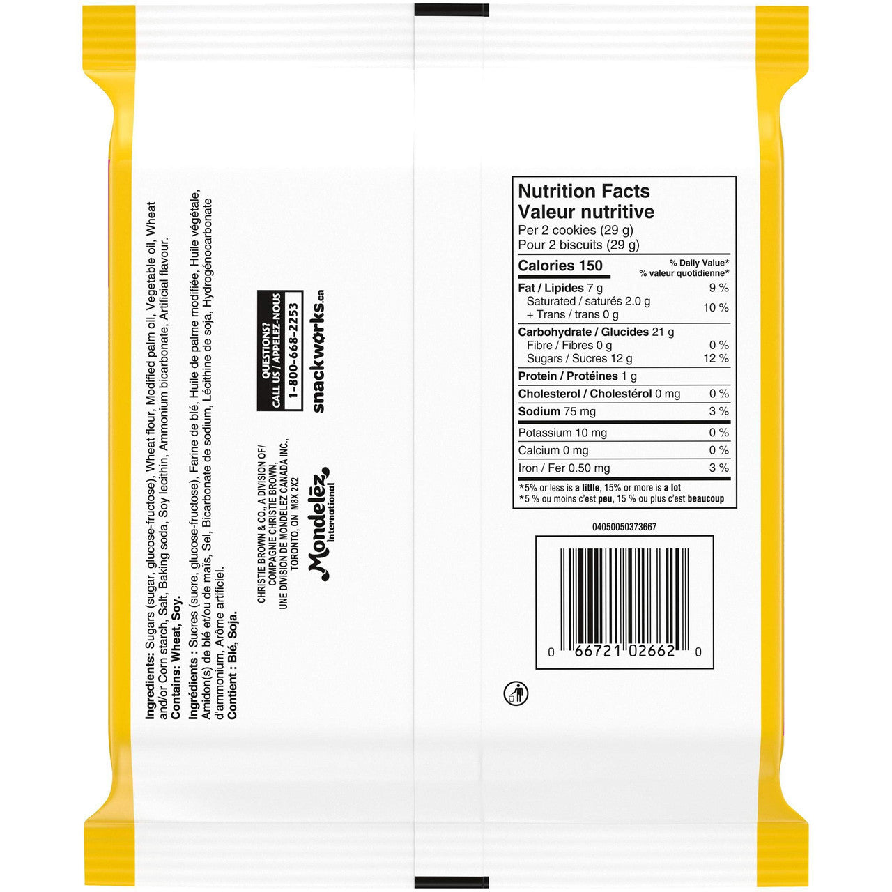 Oreo Golden Double Stuf Cookies, 261g/9.2 oz. Bag Back Side