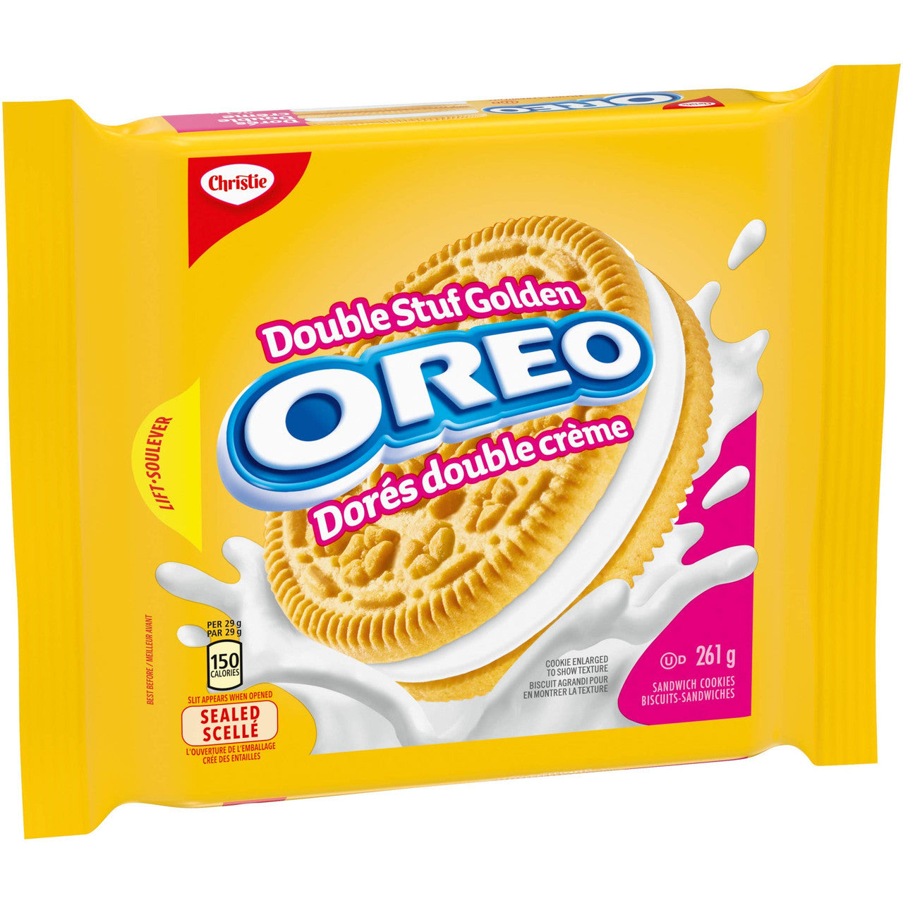 Oreo Golden Double Stuf Cookies, 261g/9.2 oz. Bag Left Angle