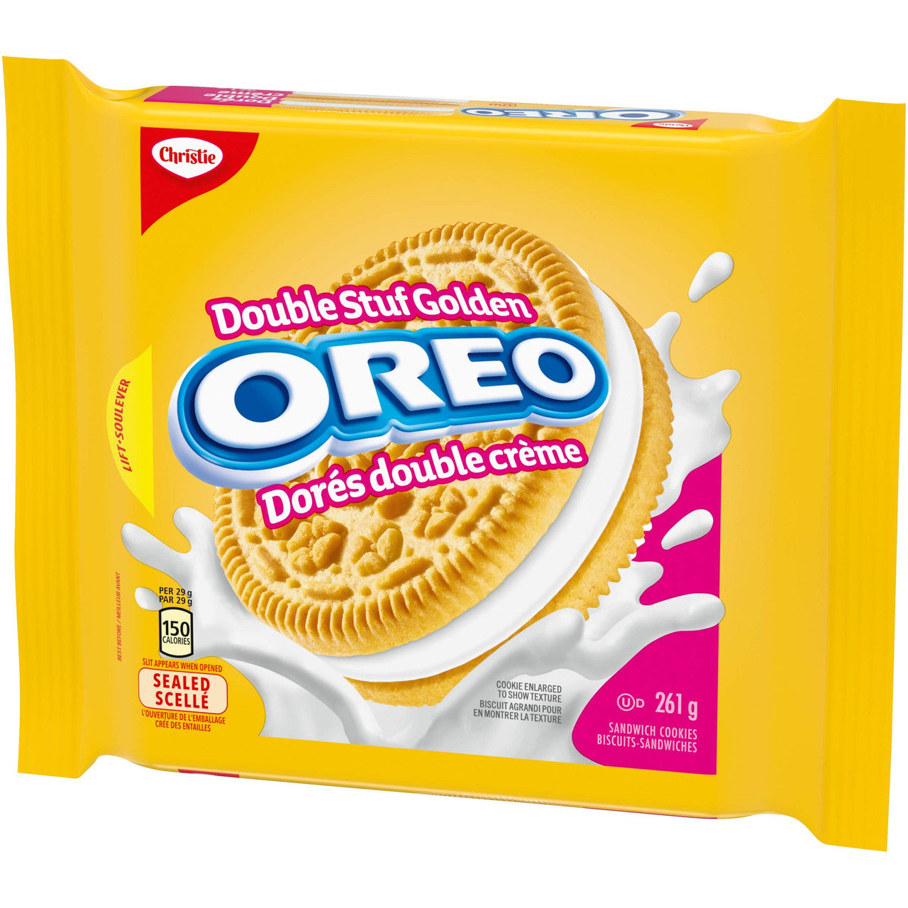 Oreo Golden Double Stuf Cookies, 261g/9.2 oz. Bag Right Angle