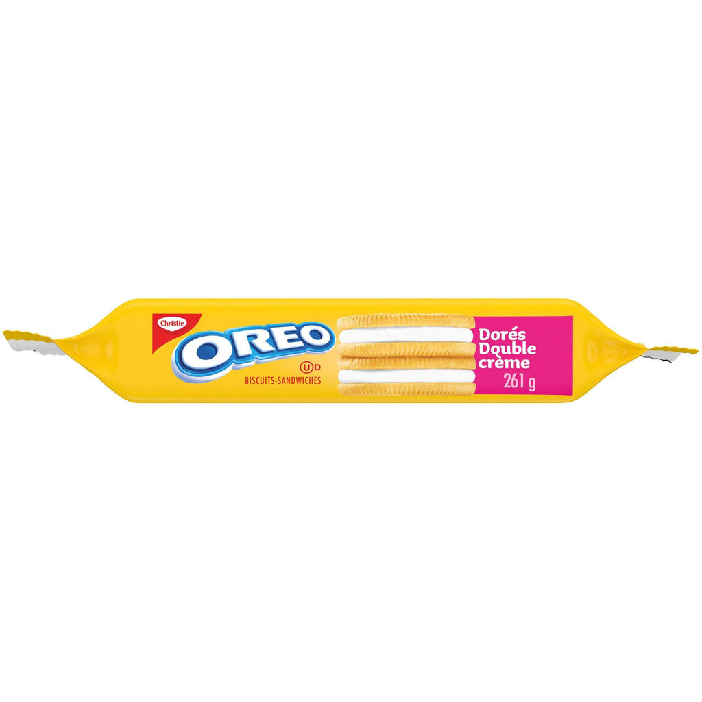 Oreo Golden Double Stuf Cookies, 261g/9.2 oz. Bag Top Side