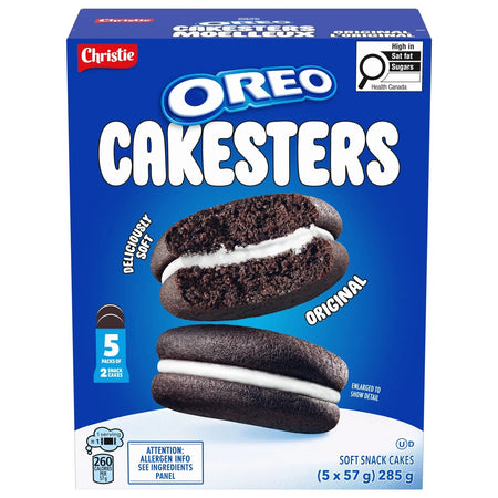 Box of Oreo Cakesters 5x57g with blue and white design