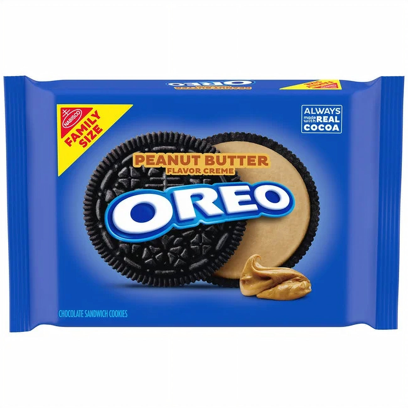 Front of Oreo Peanut Butter Creme Chocolate Sandwich Cookies, 486g/17.1 oz