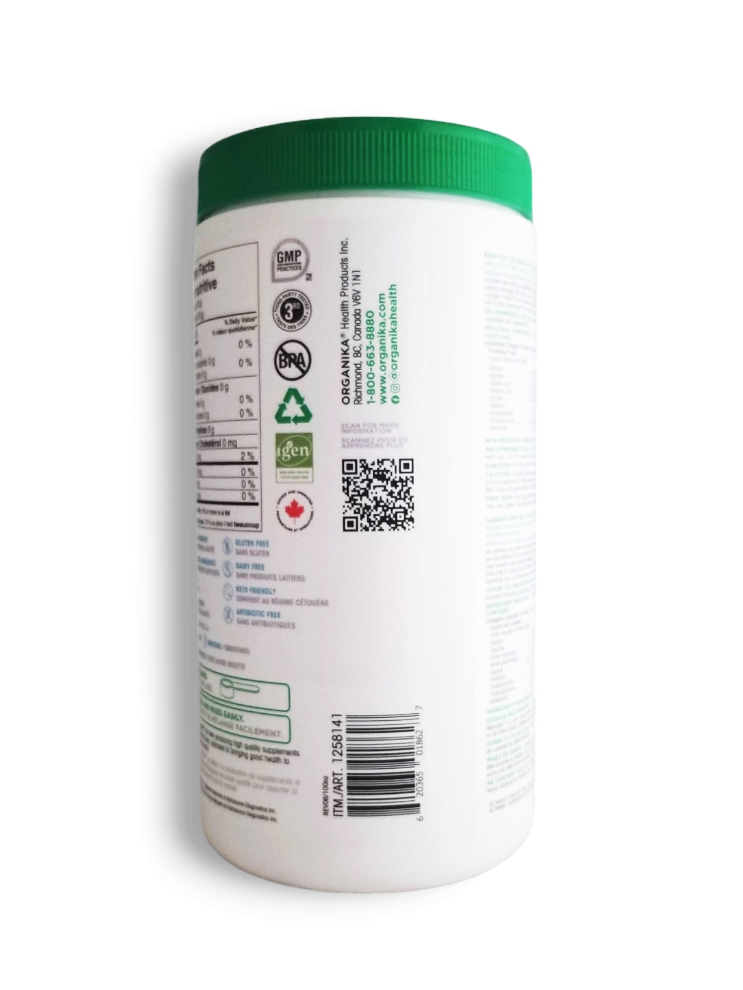 Organika Enhanced Collagen Protein, Original, 1kg/35.3 oz. Container