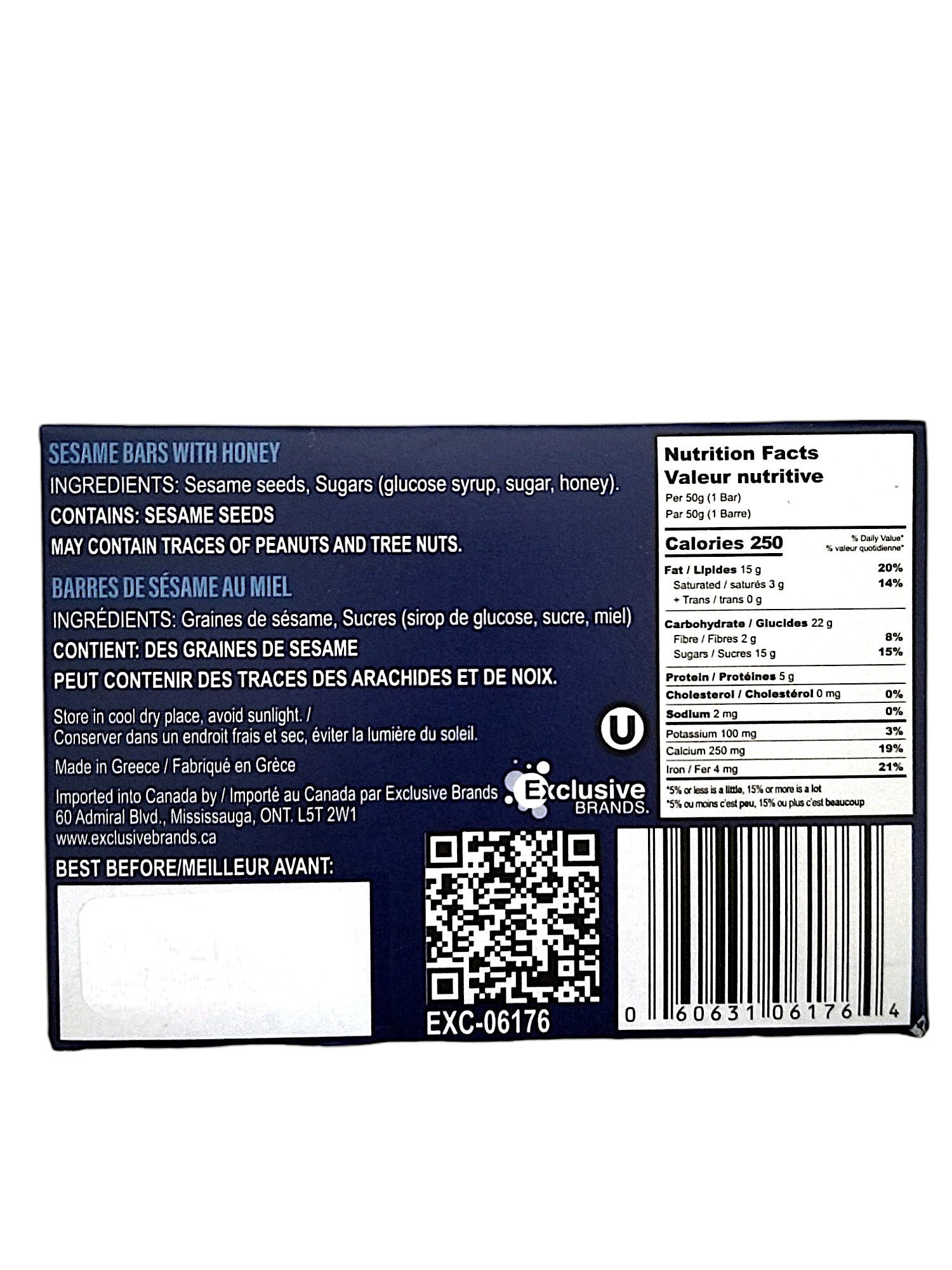 Original Sesame Bars With Honey, King Size Bars, (Pack of 24), 24x50g/1.2 kg