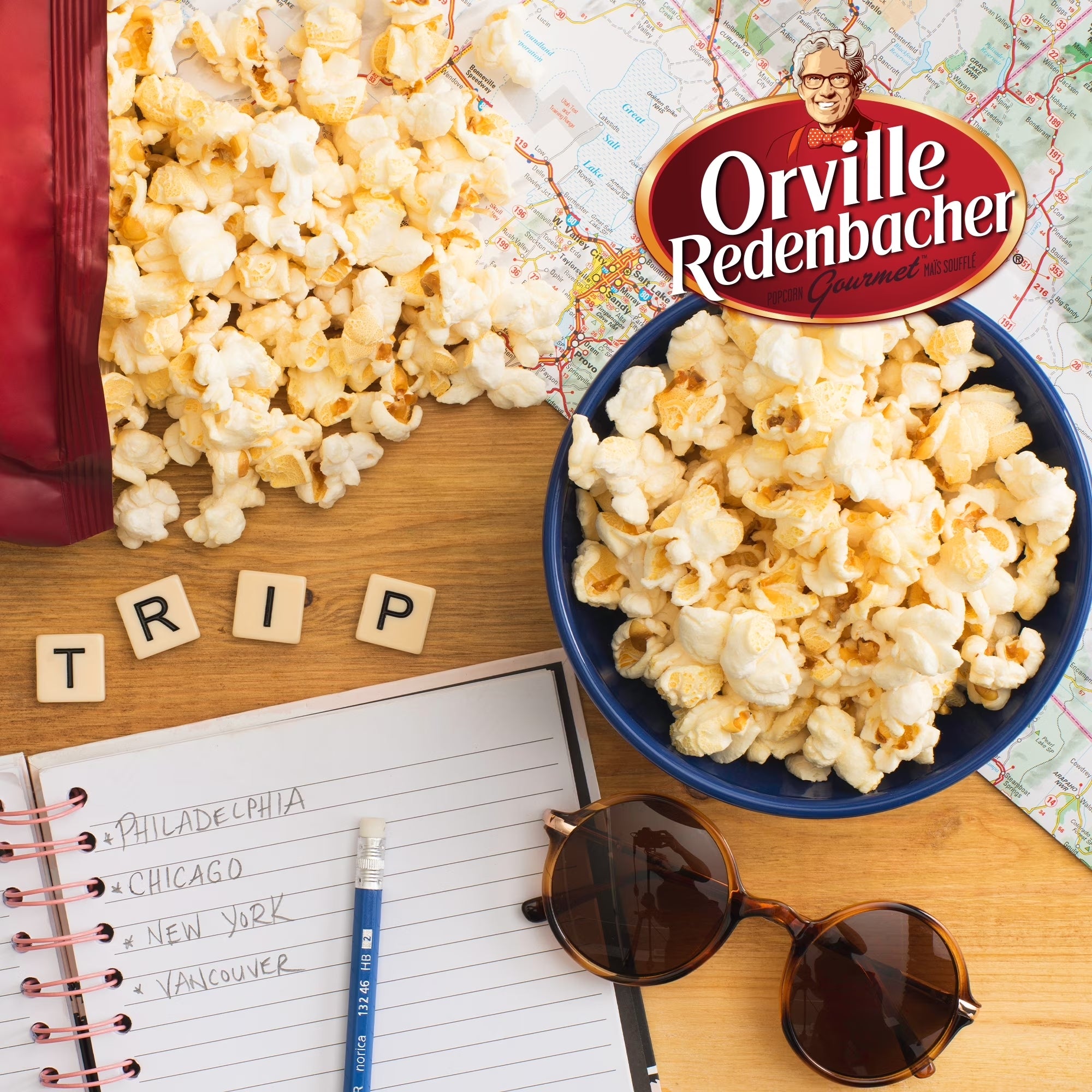 Orville Redenbacher's Kettlecorn Popcorn 220g travel snack bag, portable gluten free popcorn