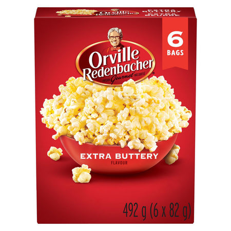 Orville Redenbacher's Gourmet Microwave Popcorn, Extra Buttery, 492g/17.4oz Box