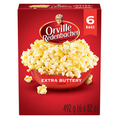 Orville Redenbacher's Gourmet Microwave Popcorn, Extra Buttery, 492g/17.4oz Box Front Side
