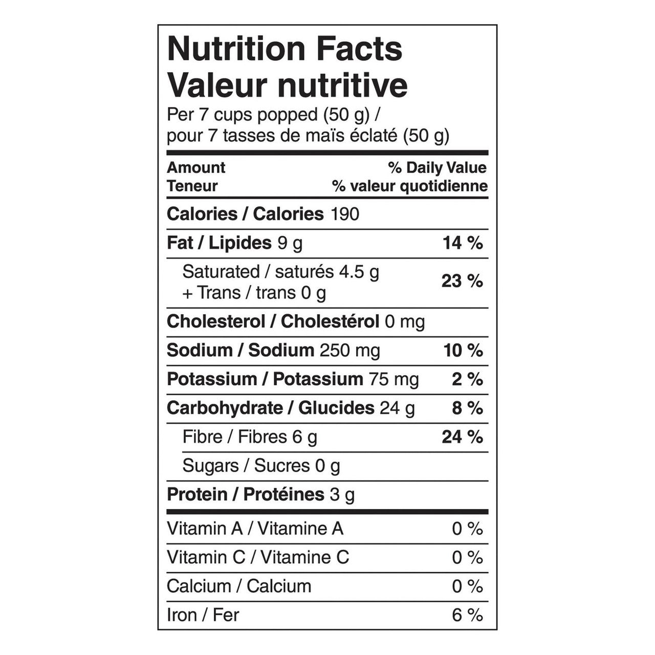 Orville Redenbacher's Gourmet Microwave Popcorn, Extra Buttery, 492g/17.4oz Nutrition Facts Label