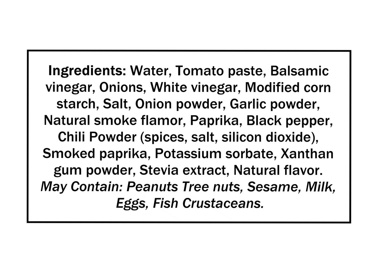 Our Finest Artisan-Style BBQ Sauce, No Sugar Added, 375mL/13 fl. oz. Bottle Ingredients