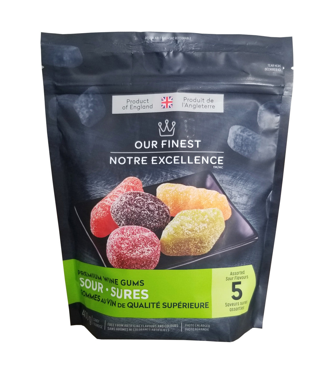 Our Finest Sour Premium Wine Gums, 400g/14 oz. Bag, {Imported from Canada}