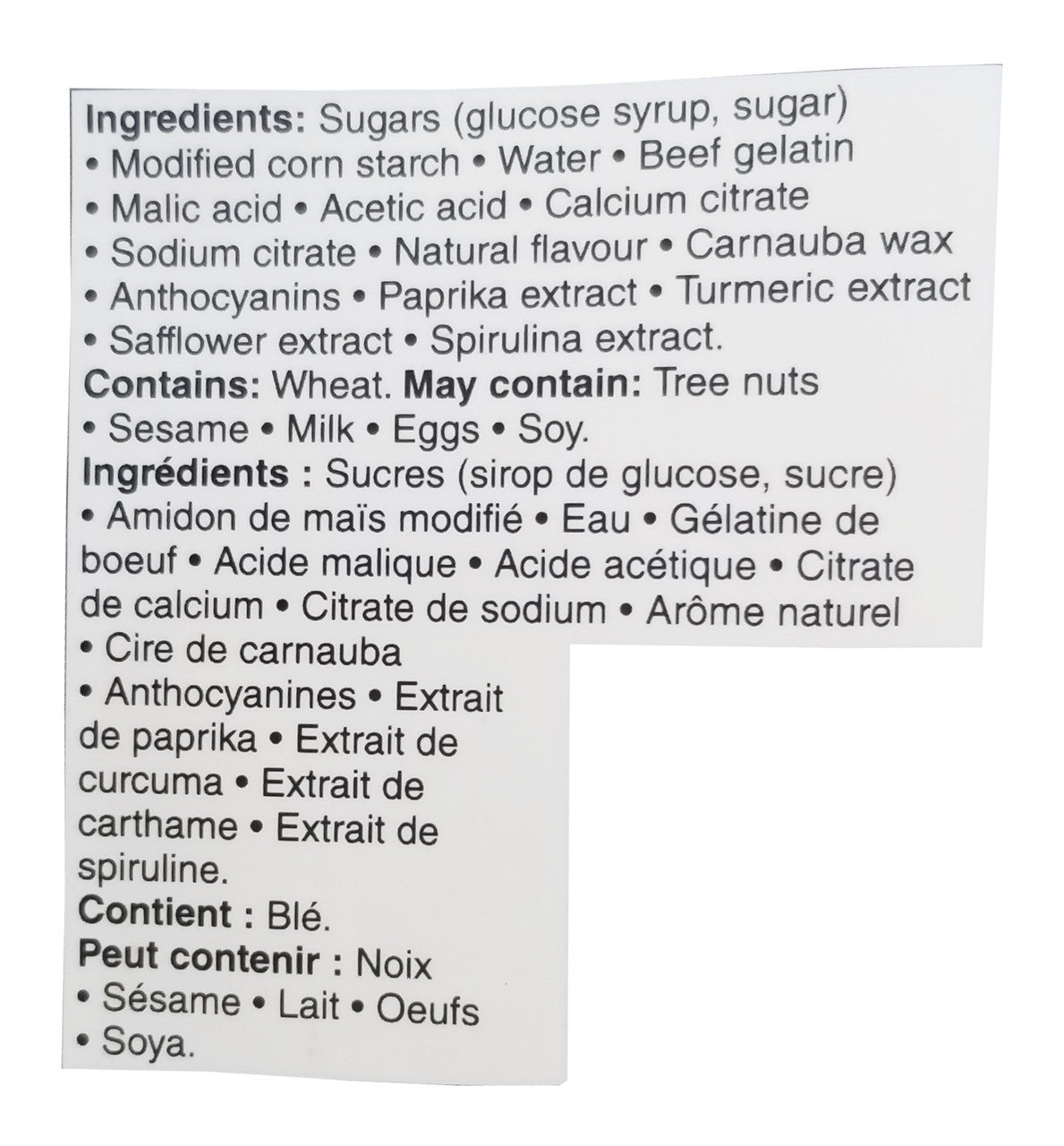 Our Finest Sour Premium Wine Gums, 400g/14 oz. Bag, {Imported from Canada}