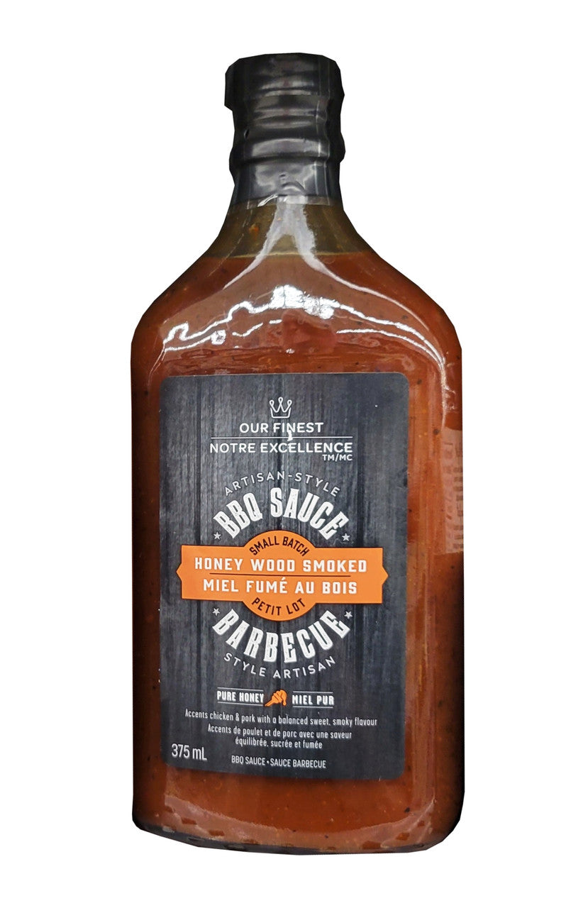 Our Finest Artisan-Style BBQ Sauce, Honey Wood Smoke, 375mL/13 fl. oz. {Imported from Canada}
