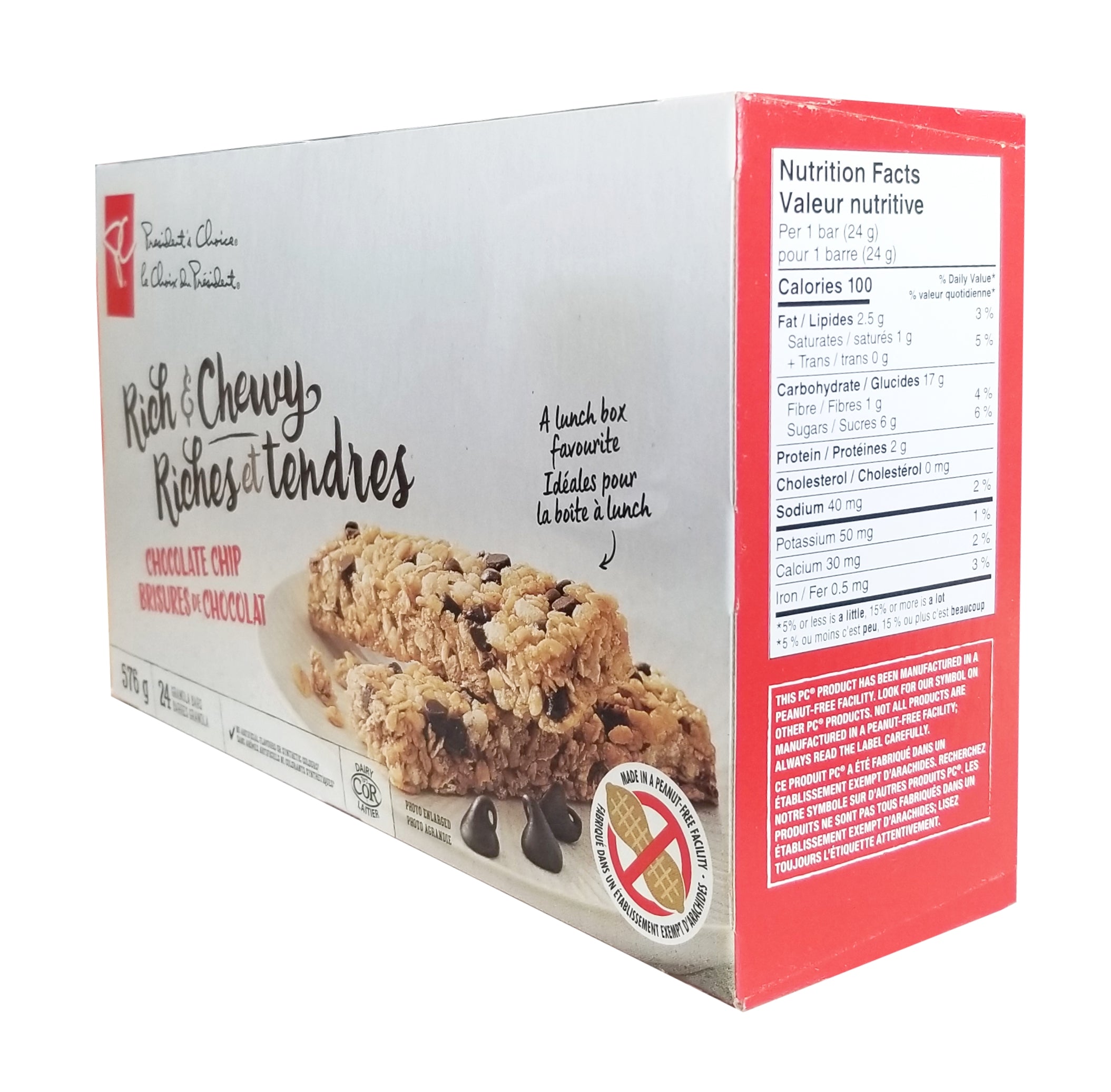 President's Choice Rich & Chewy Chocolate Chip Granola Bars, 24 count,