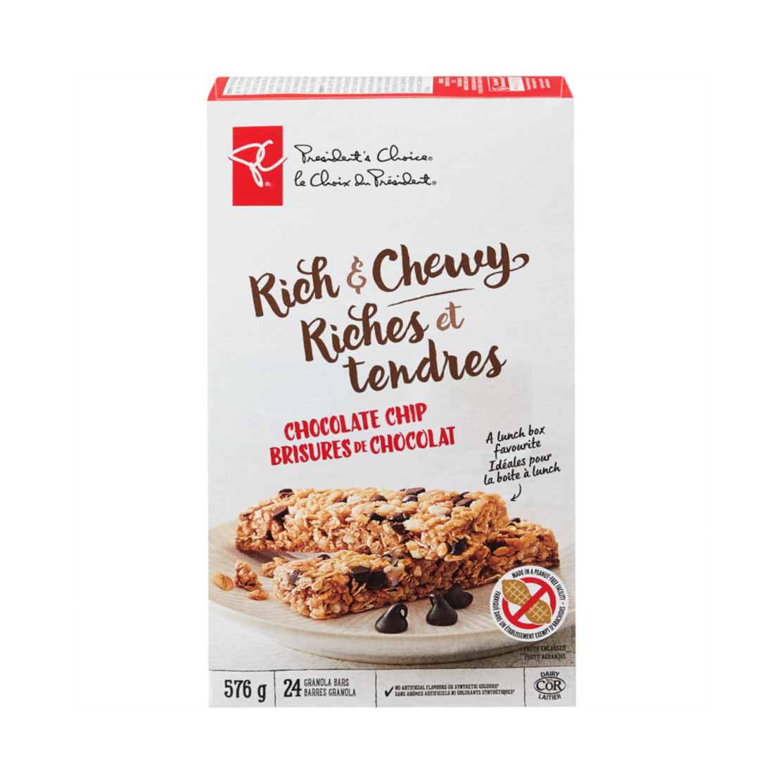 President's Choice Rich & Chewy Chocolate Chip Granola Bars, 24 count, 576g/20.0 oz